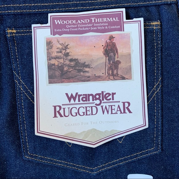 44x30 NWT Wrangler Rugged Woodland Thermal Jeans - Picture 11 of 13